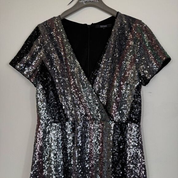 Badgley Mischka Multi Sequin Striped Dress ♥️ - Picture 8 of 10